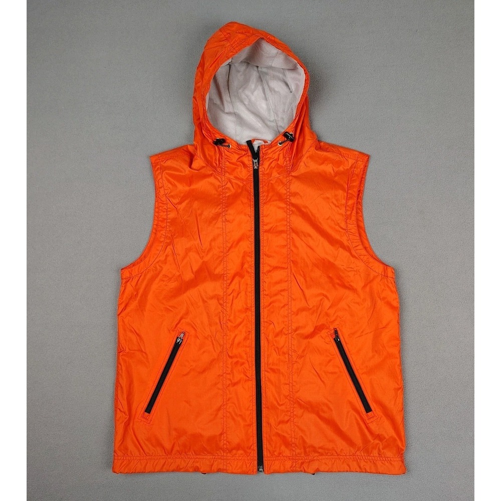 Vintage GAP Rain Runner Vest Men Large Orange Nylon Windbreaker Dated 2000 Mint